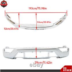 Chrome Front Bumper Face Bar Steel For 2021-2023 Ford F150 Witho Sensor Holes