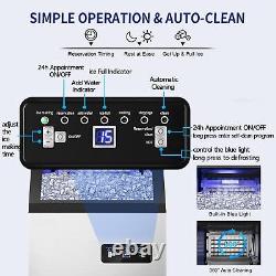 Commercial Ice Maker Stainless Steel Undercounter Ice Cube Machine Freestanding