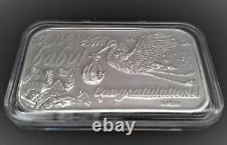 Congratulations a new baby Crown Mint Vintage One Ounce Art Silver Bar