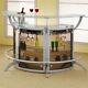 Contemporary Silver Metal & Glass Home Entertainment Bar Unit Coaster 100135