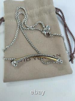 David Yurman Crossover Collection Bar Cable Gold & Sterling Silver Necklace
