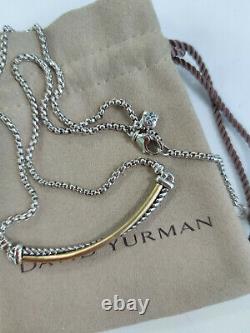 David Yurman Crossover Collection Bar Cable Gold & Sterling Silver Necklace