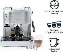 Delonghi Espresso Machine Latte Cappuccino Maker 15 Bar Pump Compact Stainless