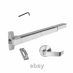 Dynasty Hardware Push Bar Panic Exit Device Aluminum, With Exterior Lever