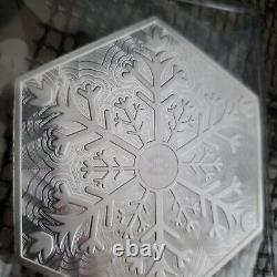 Elemental Mint Snowflake 10 oz 999 Fine Silver Hexagon Bar Sealed