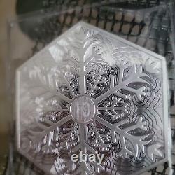 Elemental Mint Snowflake 10 oz 999 Fine Silver Hexagon Bar Sealed