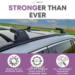 Erkul Strong Roof Rack Crossbars Fits Volvo XC-60 2018-2024 Metal Mounts Silver