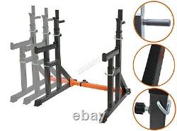 FIT4YOU Adjustable Fitness Squat Rack Stand with Spotter Dip Bars Home Workout