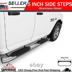 Fit 2009-2018 Dodge Ram 1500 Crew Cab 5 Oval Curved S. S. Nerf Bar Running Board