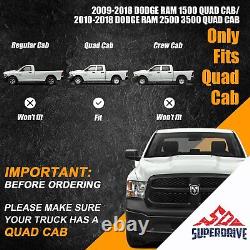 Fit 2009-2018 Dodge Ram 1500 Quad Cab 3 Side Steps Running Boards Nerf Bars