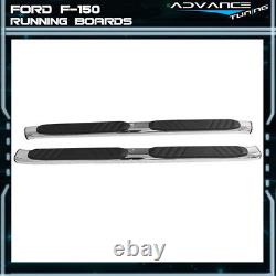 Fits 04-14 F150 Pickup Crew Cab Oval OE Black Side Step Running Boards 5 Inch
