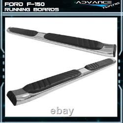 Fits 04-14 F150 Pickup Crew Cab Oval OE Black Side Step Running Boards 5 Inch
