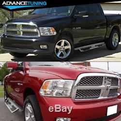 Fits 09-18 Ram 1500 10-18 2500 3500 Crew Cab Side Step Bar Running Boards Silver