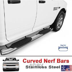 Fits 2019-2022 Chevy Silverado 1500 Crew Cab 5 Curved Bent Nerf Bars Side Steps