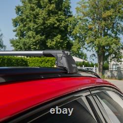 Fits Hyundai Santa Fe 2019-2023 Flush Roof Racks 2Pcs CROSS BARS Set Silver