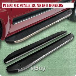For 09-15 Honda Pilot Sport 6 Running Boards Rail Bar Side Step Silver & Black