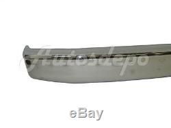 For 1992-1996 Ford F150 F250 Front Steel Bumper Face Bar Chrome With Pad Hole