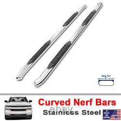 For 2002-2008 Dodge Ram 1500 Quad Cab 4 Curved Chrome Nerf Bars Side Step Board