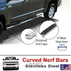 For 2002-2008 Dodge Ram 1500 Quad Cab 4 Curved Chrome Nerf Bars Side Step Board