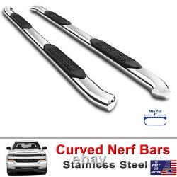 For 2003-2009 Dodge Ram 2500 3500 Quad Cab 4 Curved Chrome Nerf Bars Step Board