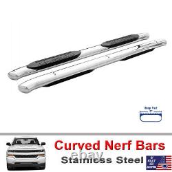 For 2004-2008 Ford F-150 Super Crew Cab 5 Curved Nerf Side Bars Runnning Boards