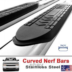 For 2004-2008 Ford F-150 Super Crew Cab 5 Curved Nerf Side Bars Runnning Boards