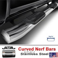 For 2004-2008 Ford F-150 Super Crew Cab 5 Curved Nerf Side Bars Runnning Boards