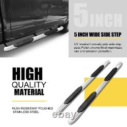 For 2004-2008 Ford F-150 Super Crew Cab 5 Oval S. S Curved Nerf Bar Side Steps