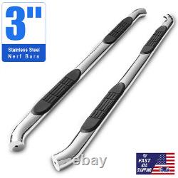 For 2007-2021 Toyota Tundra Double Cab 3 Oval Chrome Nerf Bars Running Boards