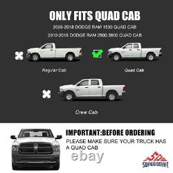 For 2009-2018 Dodge Ram 1500 Quad Cab 3 Round Chrome Nerf Bars Side Step Boards