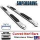 For 2015-2023 GMC CANYON Crew Cab Side Steps 4 Polished Oval Nerf Bars Boards