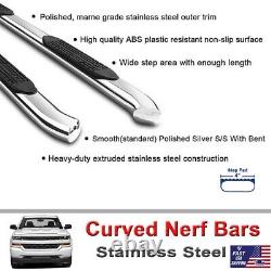 For 2015-2023 GMC CANYON Crew Cab Side Steps 4 Polished Oval Nerf Bars Boards