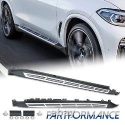 For 2019-2020 BMW X5 G05 Running Board Side Step Bars Aluminum 2PC Pair Black