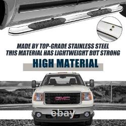 For 2019-2024 GMC Sierra 1500 Crew Cab 4 Polished Bent Nerf Bars Running Borads