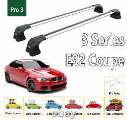 For BMW 3 E92 Coupe 2006-13 Roof Rack Cross Bars Metal Bracket Fix Point Alu Sil