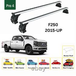 For Ford F250 2015-Up Roof Rack Cross Bars Metal Bracket Normal Roof Alu Silver