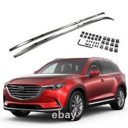 For Mazda CX-9 CX9 (2016-2023) 2PCS Aluminum Roof Rail Rack Cross Bars Silver