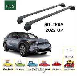 For Subaru Solterra 2023-Up Roof Rack Cross Bars Metal Bracket Flush Rail Alu Bl