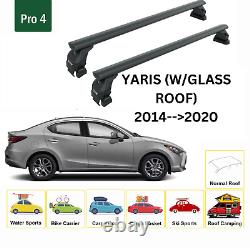 For Toyota Yaris 2014-20 Roof Rack Cross Bars Metal Bracket Normal Roof Alu Blac