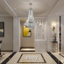 French Empire Crystal Chandelier Large Foyer Ceiling Lighting LED Lamp 9 Light