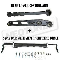 GSP Rear Sway Bar Subframe Brace+Lower Control Arm Kit For Honda Civic 1996-00