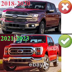 Iconic Silver Steel Front Bumper Face Bar for 2021+ Ford F150 F-150 with Fog Hole