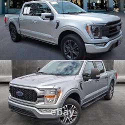 Iconic Silver Steel Front Bumper Face Bar for 2021+ Ford F150 F-150 with Fog Hole