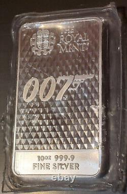 JAMES BOND 007 Diamonds Are Forever NEW Sealed SILVER 10 Oz. 999 Bar 5000 Minted