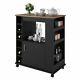 Kitchen Cart Coffee Station Storage Trolley Rolling Wine Bar Cabinet Island Rack