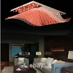 LED 4-Colors Remote Control Ceiling Lamp K9 Crystal Chandelier Lighting Fixture