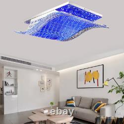 LED 4-Colors Remote Control Ceiling Lamp K9 Crystal Chandelier Lighting Fixture