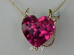 Lab-Created Red Ruby 2Ct Heart Cut Promise Pendant 14K Yellow Gold Silver Plated