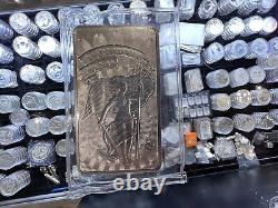 Lady Liberty Freedom Girl 10 oz. 999 Silver Art Bar Sword Unity Beautiful Girl