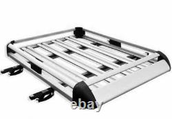 Large Silver Aluminium Roof Rack Basket Tray Luggage Cargo Carrier with Bars XL